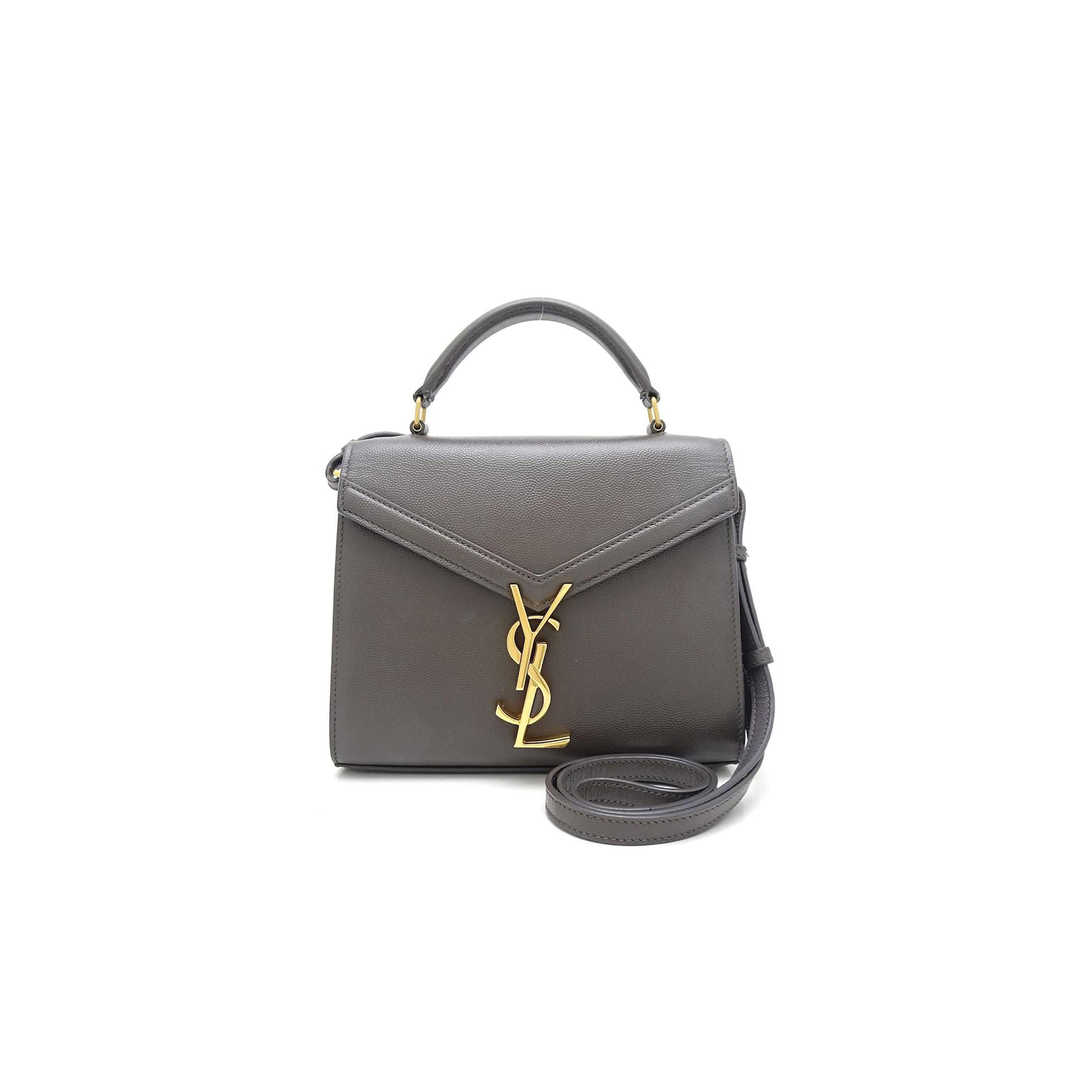 YSL CASSANDRA MINI TOP HANDLE BAG IN GRAIN DE POUDRE EMBOSSED LEATHER 6027110702 (20*16*7.5cm)
